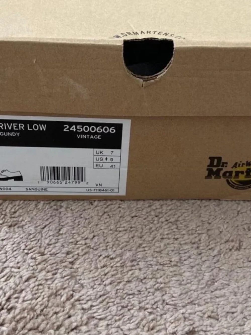Doc Martens Shriver Low Burgundy Size 9